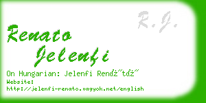 renato jelenfi business card